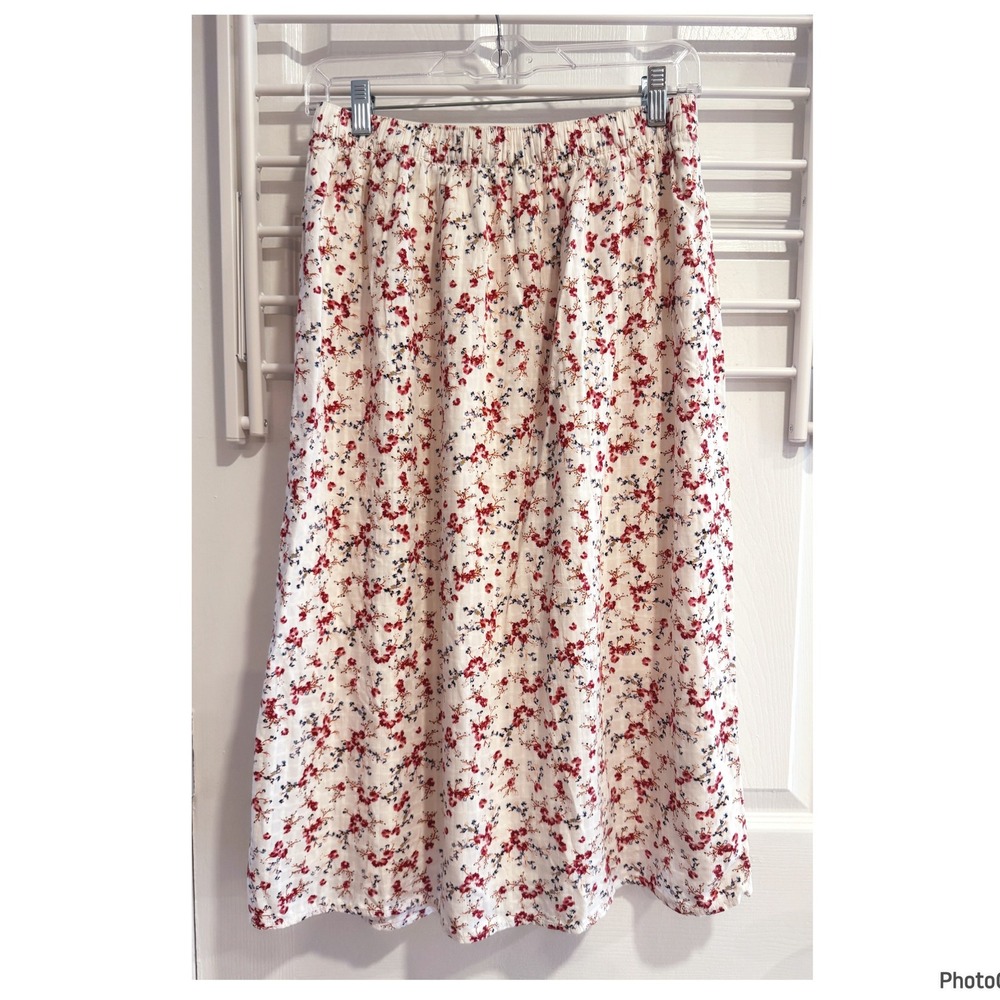 Old Navy Cream Ditzy Floral Midi Cottagecore  Skirt Small